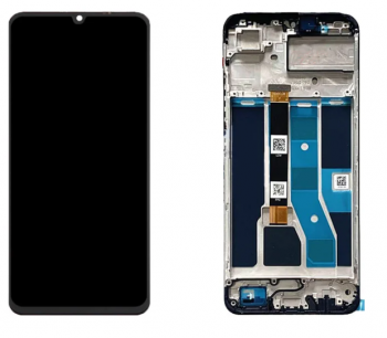 Дисплей (Экран) Realme C53 RMX3760 с тачскрином (сенсором) черный с рамкой Оригинал