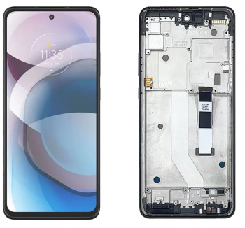 Дисплей (Экран) Motorola XT2113, XT2113-3 Moto G 5G с тачскрином (сенсором) черный с рамкой Оригинал