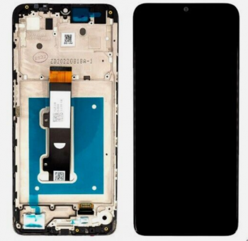 Дисплей (Экран) Motorola XT2239, XT2239-6, XT2239-7 Moto E22 с тачскрином (сенсором) черный с рамкой Оригинал