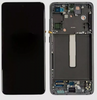 Дисплей (Экран) Samsung G990 (SM-G990B, SM-G990B/DS) Galaxy S21 FE 5G с тачскрином (сенсором) черный с рамкой OLED