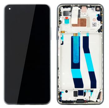 Дисплей (Экран) Xiaomi Mi11 Lite M2101K9AG, Mi11 Lite 5G с тачскрином (сенсором) черный с рамкой OLED
