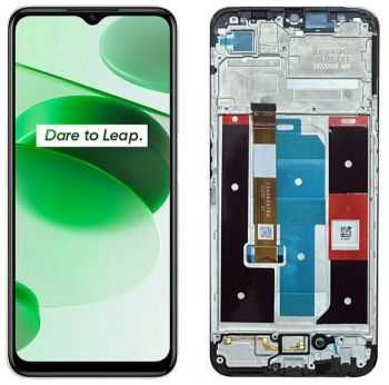 Дисплей (Экран) Realme C35 RMX3511 с тачскрином (сенсором) черный с рамкой Оригинал
