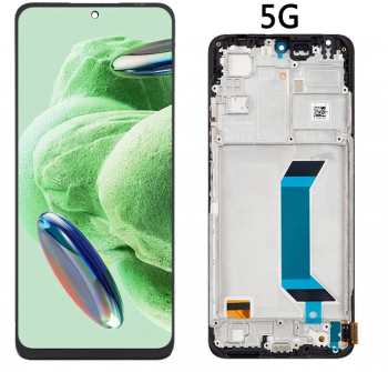 Дисплей (Экран) Xiaomi Redmi Note 12 5G 22111317I, 22111317G. Poco X5 5G 22111317PG, 22111317PI с тачскрином (сенсором) черный с рамкой OLED