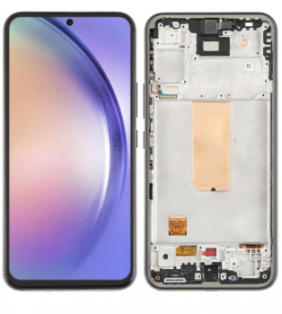 Дисплей (Экран) Samsung A546 (SM-A546B, SM-A546B/DS) Galaxy A54 с тачскрином (сенсором) черный с рамкой TFT
