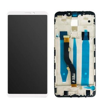 Дисплей (Экран) Meizu M8 Note, Note 8 M822H, M822Q с тачскрином (сенсором) белый с рамкой Оригинал