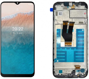 Дисплей (Экран) Nokia C21 Plus TA-1433, TA-1431, TA-1426, TA-1424 с тачскрином (сенсором) черный с рамкой Оригинал