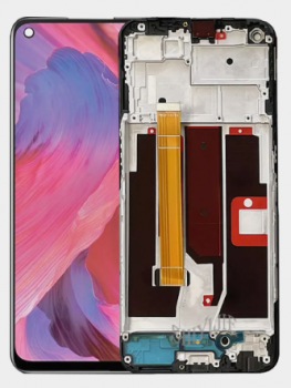 Дисплей (Экран) Oppo A74 5G CPH2197, CPH2263 с тачскрином (сенсором) черный с рамкой