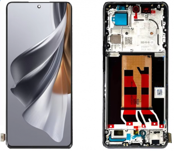 Дисплей (Экран) Oppo Reno 10 Pro CPH2525 с тачскрином (сенсором) черный с рамкой Оригинал