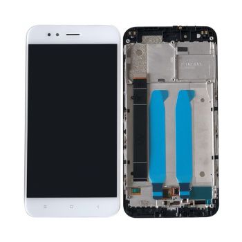 Дисплей (Экран) (LCD) Xiaomi Mi A1, Mi5X с сенсором белый + рамка