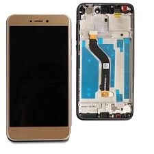 Дисплей (Экран) (LCD) Huawei P8 Lite (2017), Nova Lite (2016), GR3 (2017) с сенсором золотой + рамка