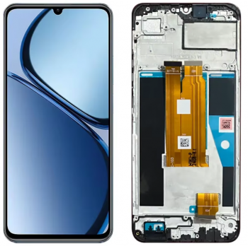 Дисплей (Экран) Realme C61 RMX3930 с тачскрином (сенсором) черный с рамкой Оригинал