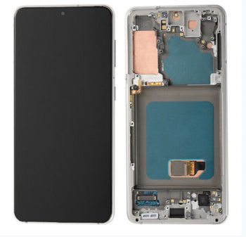 Дисплей (Экран) Samsung G991 (SM-G991B, SM-G991B/DS) Galaxy S21 5G с тачскрином (сенсором) черный с рамкой OLED