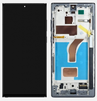 Дисплей (Экран) Samsung S908 (SM-S908B, SM-S908B/DS) Galaxy S22 Ultra 5G с тачскрином (сенсором) черный с рамкой TFT