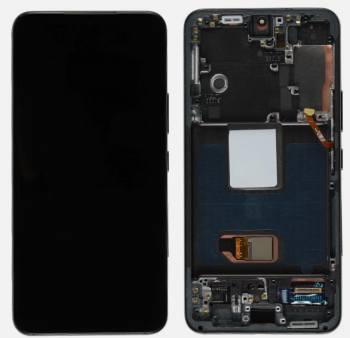Дисплей (Экран) Samsung S901 (SM-S901B, SM-S901B/DS) Galaxy S22 5G с тачскрином (сенсором) черный с рамкой OLED