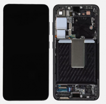 Дисплей (Экран) Samsung S911 (SM-S911B, SM-S911B/DS) Galaxy S23 с тачскрином (сенсором) черный с рамкой OLED