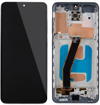 Дисплей (Экран) Samsung G980, G981 (SM-G980F, SM-G980F/DS, SM-G981F, SM-G981F/DS) Galaxy S20 2020 с тачскрином (сенсором) черный с рамкой TFT