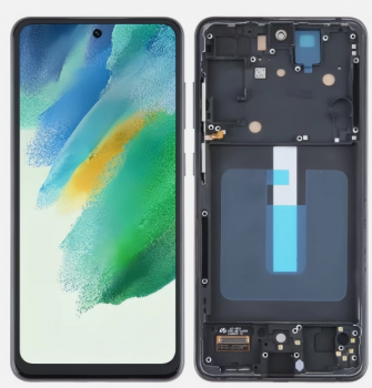 Дисплей (Экран) Samsung G990 (SM-G990B, SM-G990B/DS) Galaxy S21 FE 5G с тачскрином (сенсором) черный с рамкой TFT
