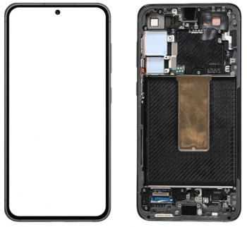 Дисплей (Экран) Samsung S916 (SM-S916B, SM-S916B/DS) Galaxy S23 Plus с тачскрином (сенсором) черный с рамкой OLED