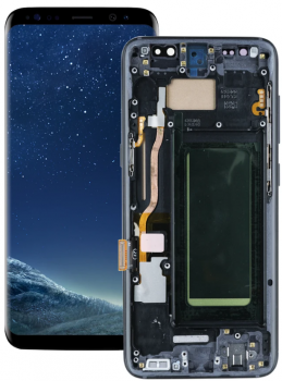 Дисплей (Экран) Samsung G950 (SM-G950F, SM-G950FD) Galaxy S8 с тачскрином (сенсором) черный с рамкой TFT
