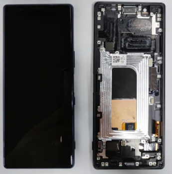 Дисплей (Экран) Sony J9210, J8270, J8210 Xperia 5 с тачскрином (сенсором) черный с рамкой Оригинал
