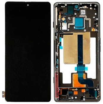 Дисплей (Экран) Xiaomi Poco F4 GT 21121210G с тачскрином (сенсором) черный с рамкой Оригинал
