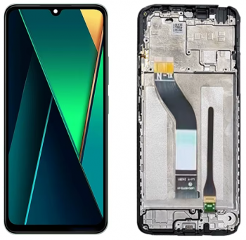 Дисплей (Экран) Xiaomi Redmi A4 5G 24116RNC1I с тачскрином (сенсором) черный с рамкой