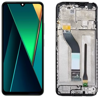 Дисплей (Экран) Xiaomi Redmi 14C 2411DRN47C, 2409BRN2CA. Poco C75 2410FPCC5G с тачскрином (сенсором) черный с рамкой