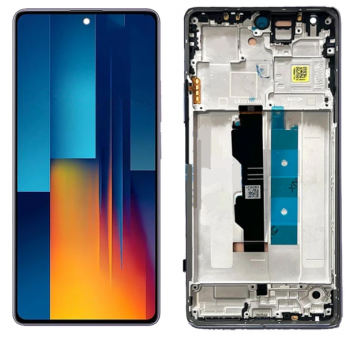 Дисплей (Экран) Xiaomi Redmi Note 13 Pro 4G 23117RA68G с тачскрином (сенсором) черный с рамкой Оригинал