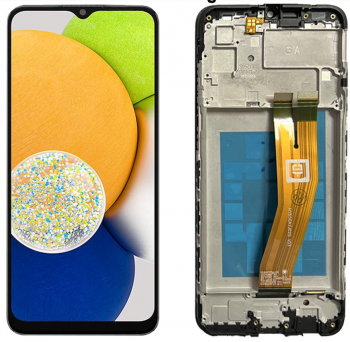 Дисплей (Экран) Samsung A035 (SM-A035F, SM-A035F/DS) Galaxy A03 с тачскрином (сенсором) черный с рамкой
