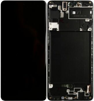 Дисплей (Экран) Samsung A715 (SM-A715F, SM-A715F/DS) Galaxy A71 2020 с тачскрином (сенсором) черный с рамкой Оригинал