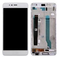 Дисплей (Экран) (LCD) Asus ZenFone 4 MAX 5.2" (ZC520KL) с сенсором белый + рамка