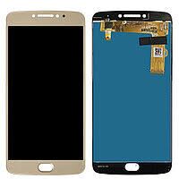 Дисплей (Экран) (LCD) Motorola XT1770 Moto E4 Plus, XT1771, XT1775 с сенсором золотой + рамка Оригинал
