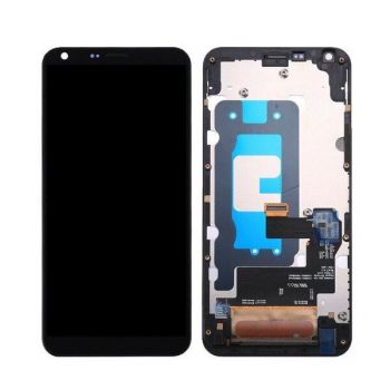 Дисплей (Экран) LG Q6, Q6а M700, M700N, M700A с тачскрином (сенсором) белый с рамкой серебристого цвета Оригинал