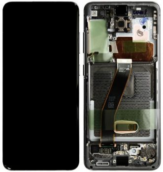 Дисплей (Экран) Samsung G985, G986 (SM-G985F, SM-G985F/DS, SM-G986F) Galaxy S20 Plus 2020 с тачскрином (сенсором) черный с рамкой Оригинал