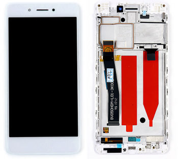 Дисплей (Экран) (LCD) Huawei Honor 6C (DIG-L01), Enjoy 6s, Nova Smart (DIG-L21) с сенсором белый + рамка Оригинал