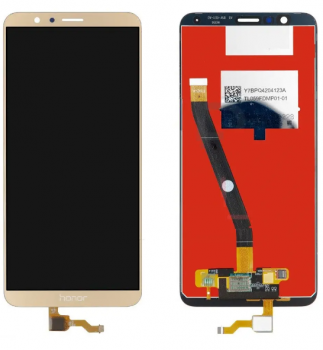 Дисплей (Экран) (LCD) Huawei Honor 7X Dual Sim (BND-L21) с сенсором золотой + рамка Оригинал