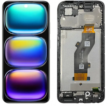 Дисплей (Экран) Infinix Hot 50i X6531, X6531B с тачскрином (сенсором) черный с рамкой Оригинал