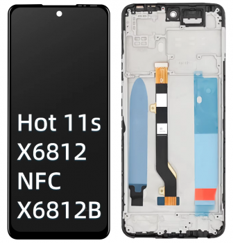 Дисплей (Экран) Infinix Hot 11S X6812, X6812B. Infinix Hot 11S NFC с тачскрином (сенсором) черный с рамкой Оригинал