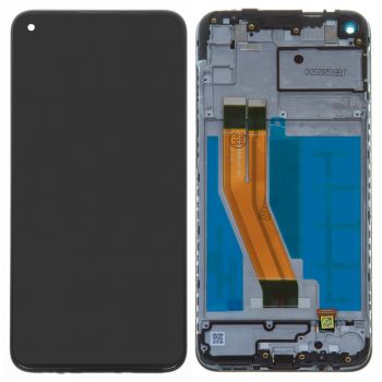 Дисплей (Экран) Samsung M115 (SM-M115F, SM-M115F/DSN) Galaxy M11 с тачскрином (сенсором) черный с рамкой