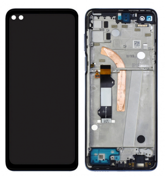 Дисплей (Экран) Motorola XT2075, XT2075-3 Moto G 5G Plus с тачскрином (сенсором) черный с рамкой Оригинал