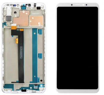 Дисплей (Экран) Xiaomi Mi Max 3 M1804E4A с тачскрином (сенсором) белый с рамкой