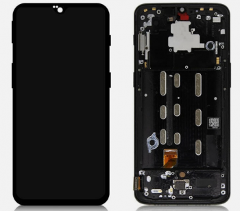 Дисплей (Экран) OnePlus 6T A6010, A6013 с тачскрином (сенсором) черный с рамкой OLED