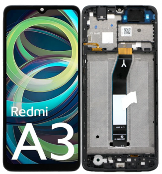 Дисплей (Экран) Xiaomi Redmi A3 23129RN51X с тачскрином (сенсором) черный с рамкой Оригинал