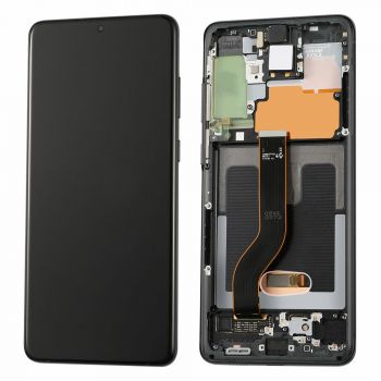 Дисплей (Экран) Samsung G985, G986 (SM-G985F, SM-G985F/DS, SM-G986F) Galaxy S20 Plus 2020 с тачскрином (сенсором) черный с рамкой OLED