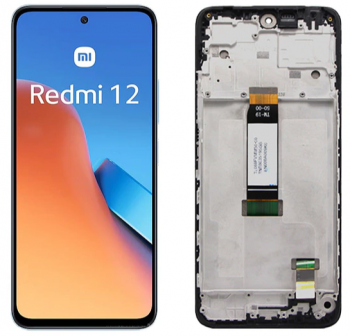 Дисплей (Экран) Xiaomi Redmi 12 23053RN02A с тачскрином (сенсором) черный с рамкой Оригинал