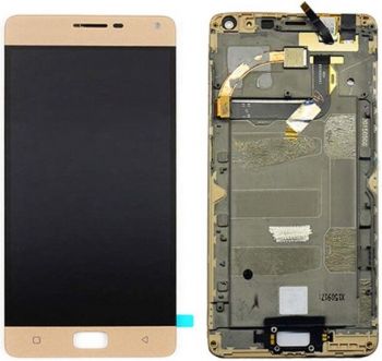 Дисплей (Экран) Lenovo P1a41, P1c58 Vibe P1, P1a42 Vibe P1 Pro, P1c72 Vibe P1 Turbo с тачскрином (сенсором) золотой с рамкой Оригинал