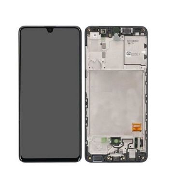 Дисплей (Экран) Samsung A415 (SM-A415F, SM-A415F/DSN) Galaxy A41 с тачскрином (сенсором) черный с рамкой Оригинал