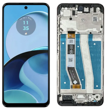 Дисплей (Экран) Motorola XT2341, XT2341-3 Moto G14 с тачскрином (сенсором) черный с рамкой Оригинал