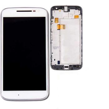 Дисплей (Экран) Motorola XT1622, XT1620, XT1621, XT1624, XT1625, XT1626 Moto G4 с тачскрином (сенсором) белый с рамкой Оригинал