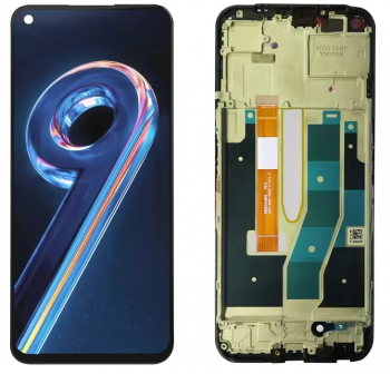 Дисплей (Экран) Realme 9 Pro RMX3471, RMX3472. Realme 9 5G RMX3474 с тачскрином (сенсором) черный с рамкой Оригинал